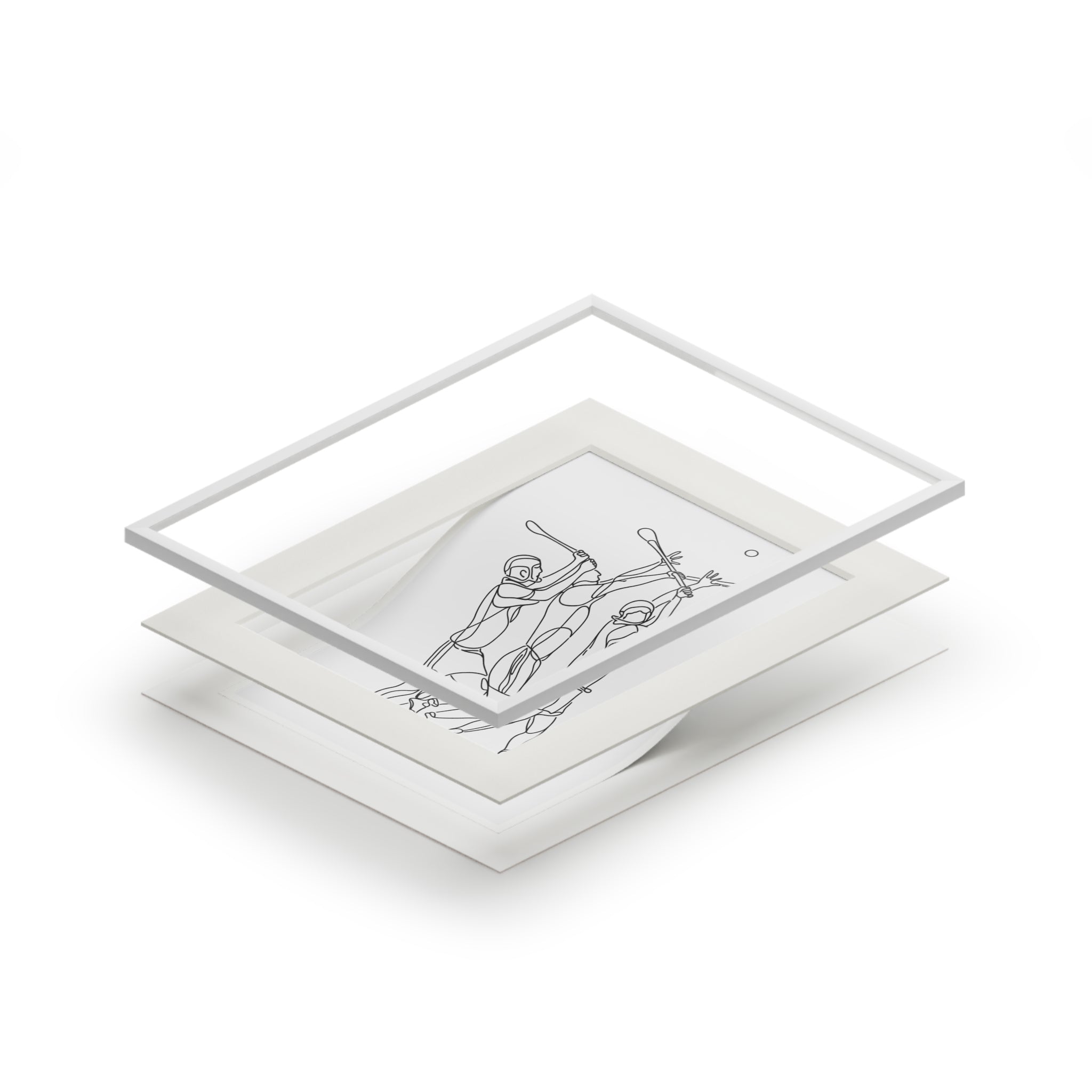Hurling Clash - Single Line Fine Art Print (Passepartout Frame)