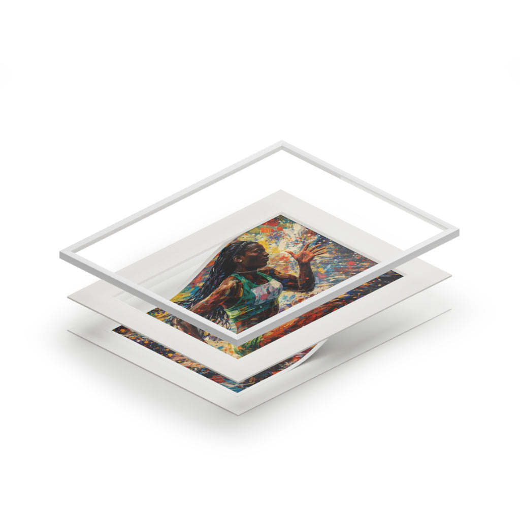 Athletics- Expressionism Fine Art Print (Passepartout Frame)