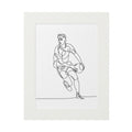 Gaelic Football Player - Single Line Fine Art Print (Passepartout Frame)