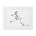 Women's Gaelic Football Player Side Profile - Single Line Fine Art Print (Passepartout Frame)