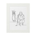 Golfer - Single Line Fine Art Print (Passepartout Frame)