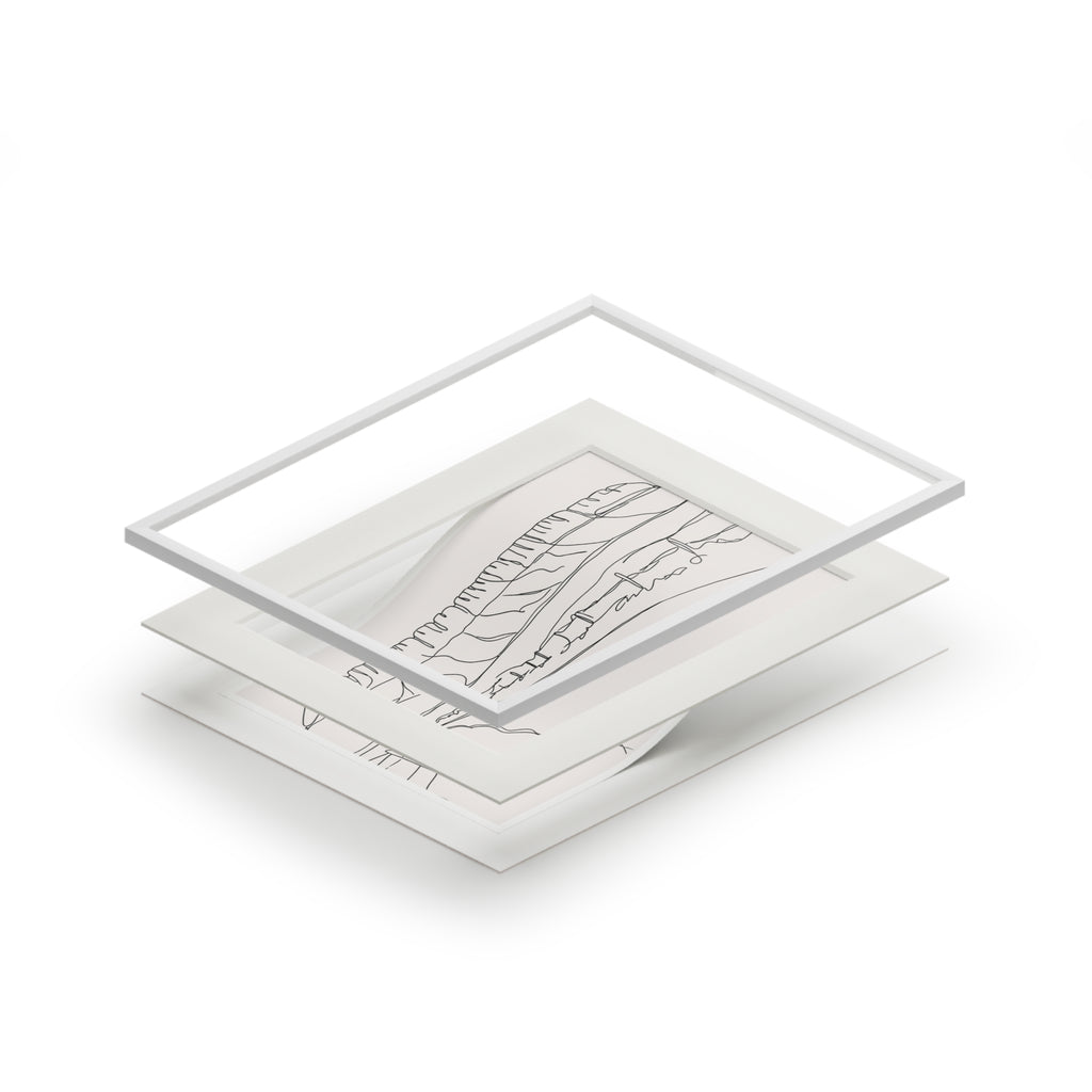 Benbulben, Sligo - Single Line Fine Art Print (Passepartout Frame)