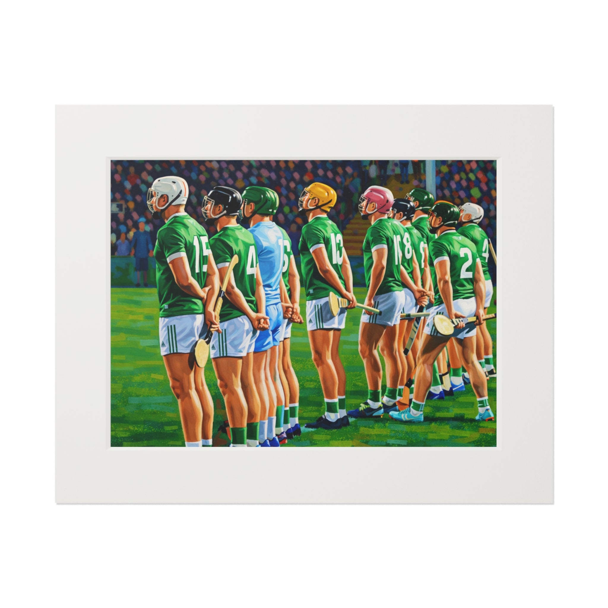 Hurling Line Out 2- Fine Art Print (Passepartout Frame)