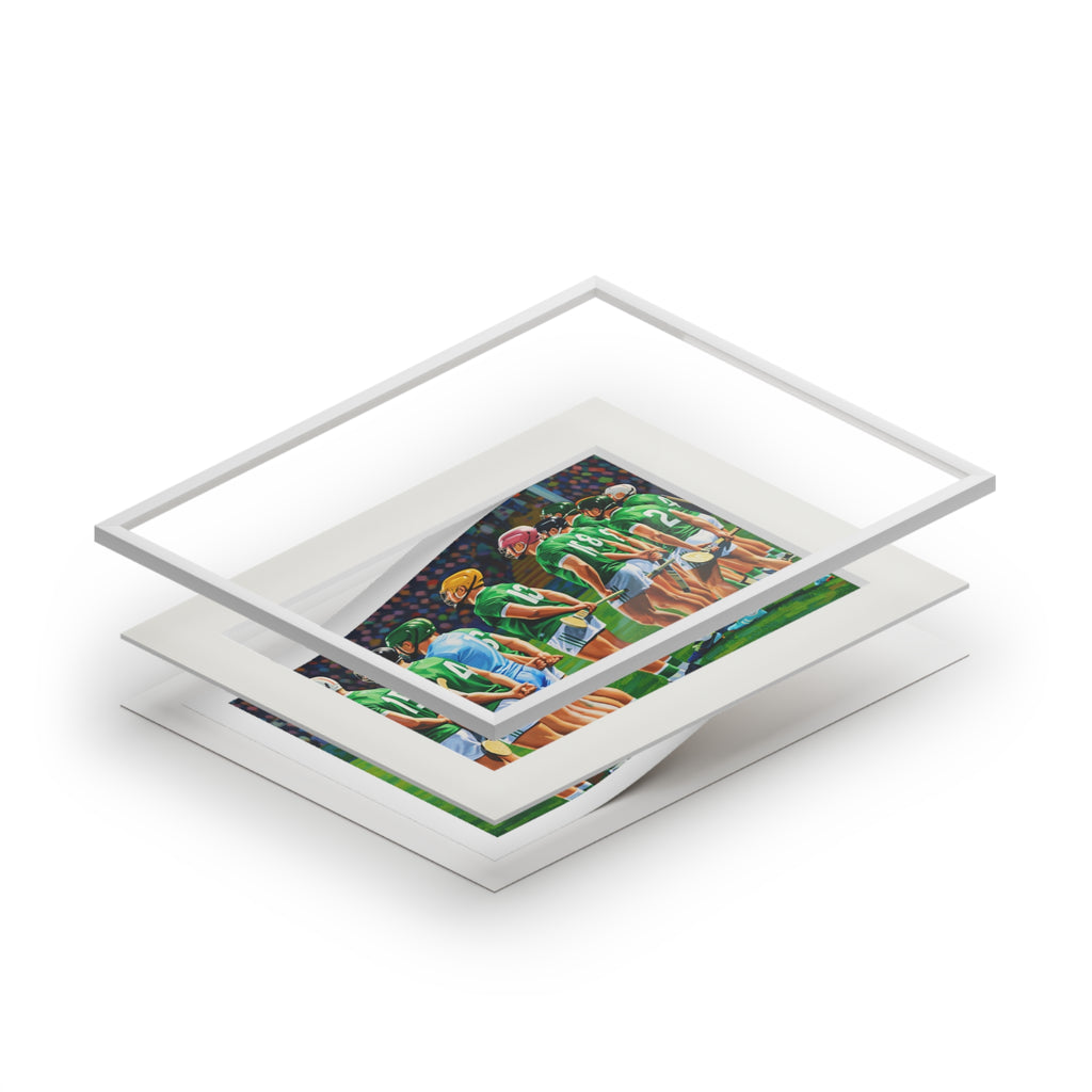 Hurling Line Out 2- Fine Art Print (Passepartout Frame)