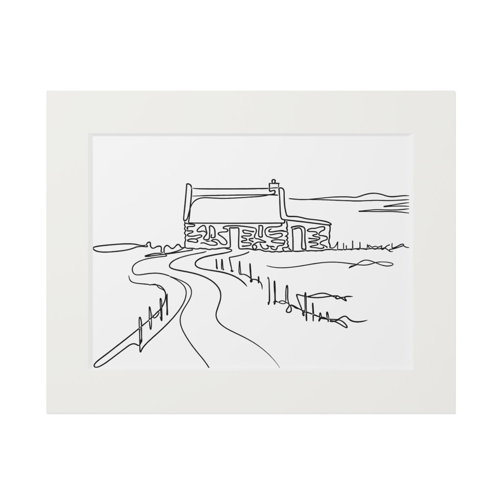 Connemara Cottage - Single Line Fine Art Print (Passepartout Frame)