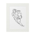 Women's Gaelic Football Player  - Single Line Fine Art Print (Passepartout Frame)