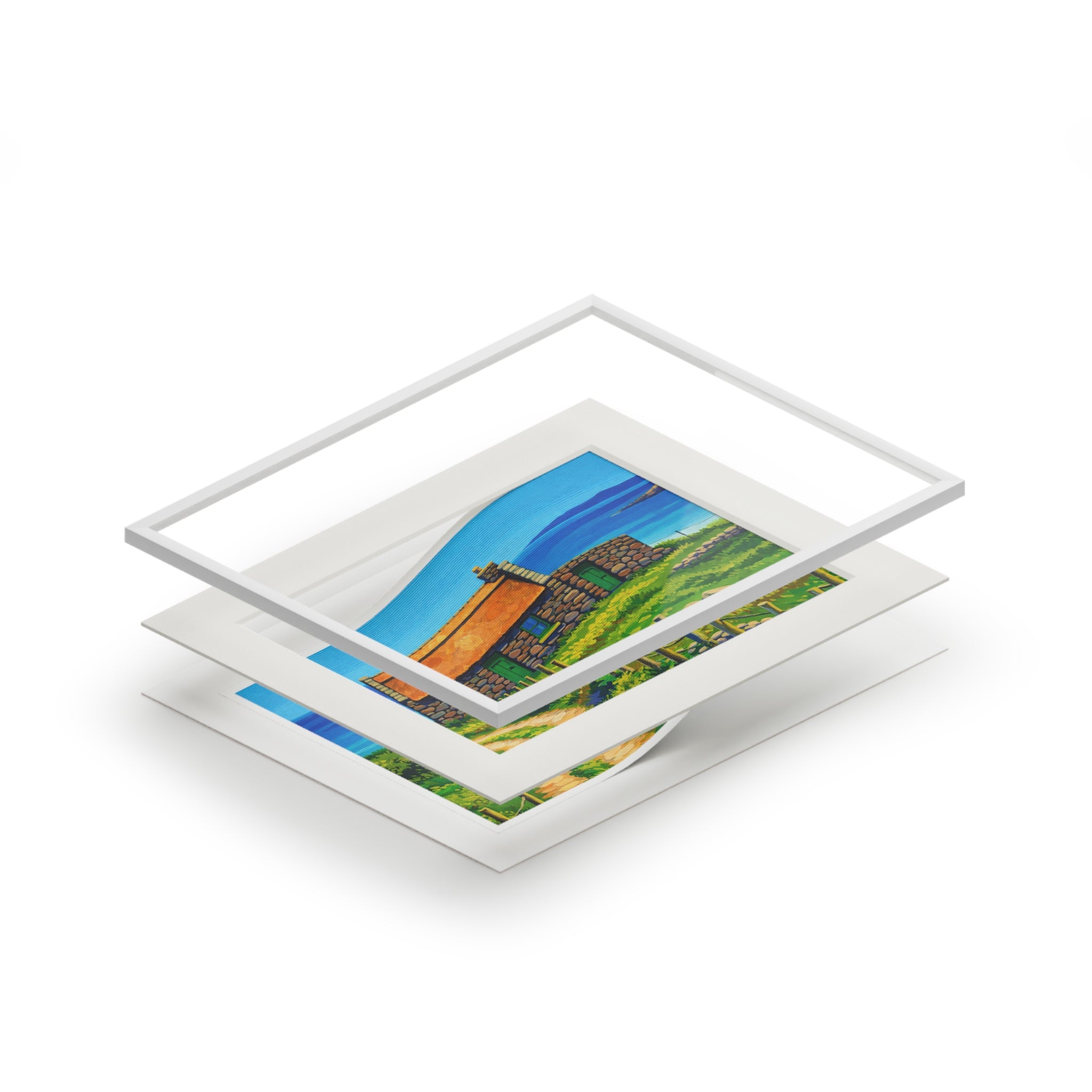 Connemara Cottage - Acrylic Fine Art Print (Passepartout Frame)
