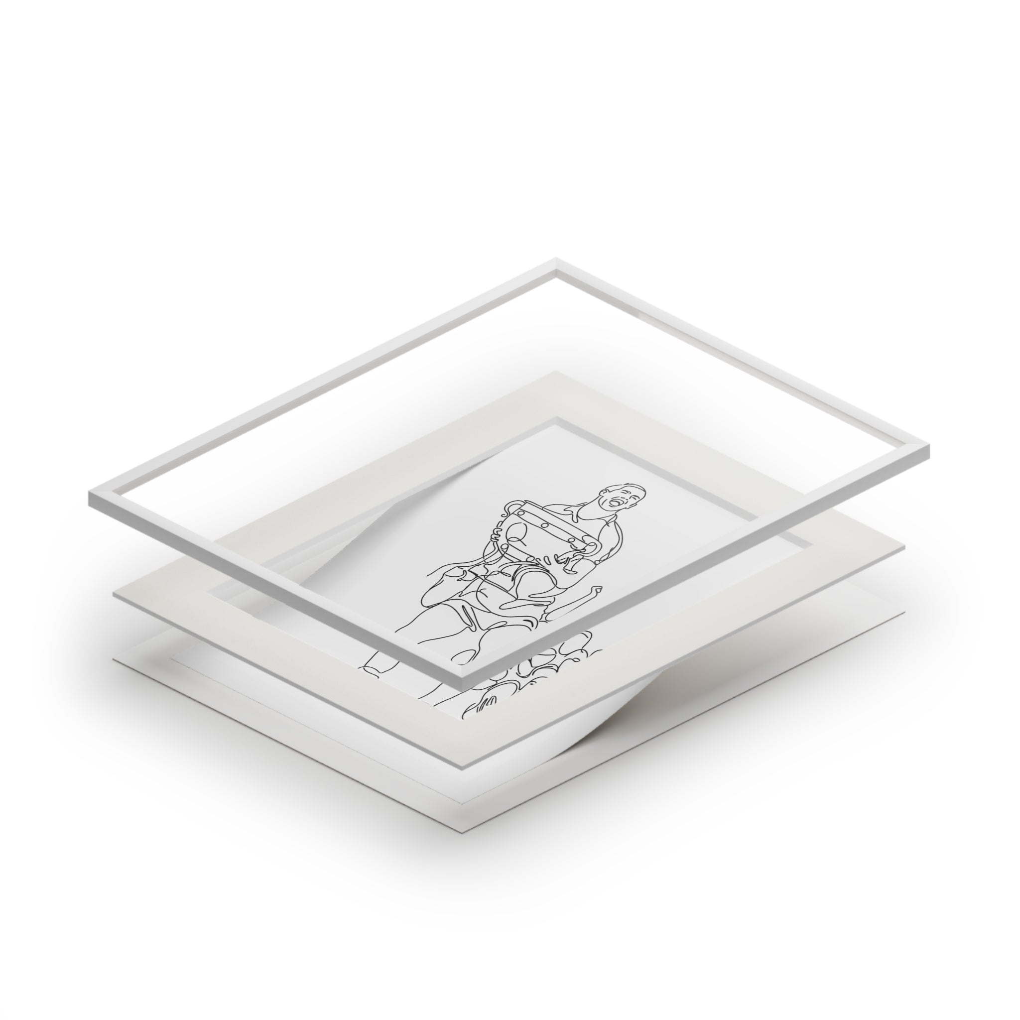 GAA Celebrations - Single Line Fine Art Print (Passepartout Frame)
