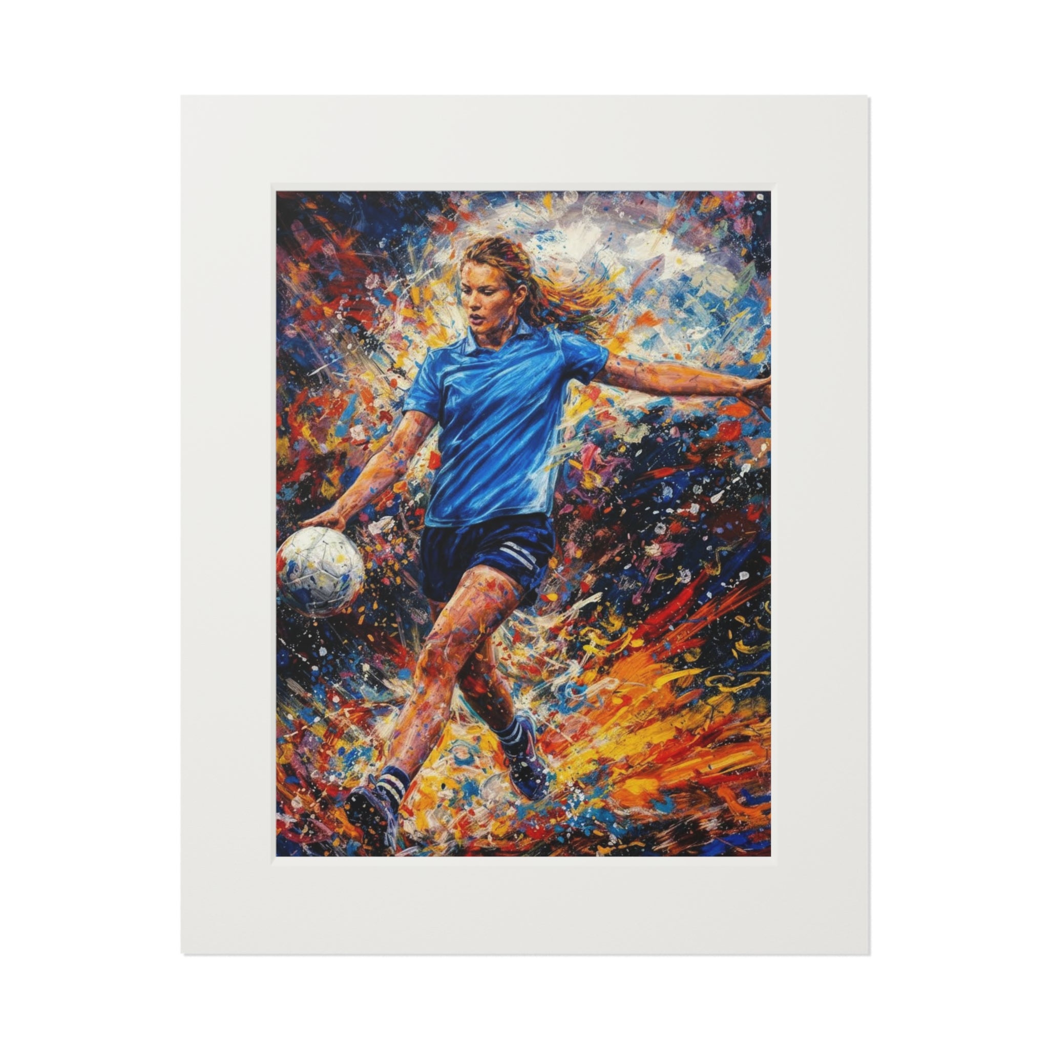 Womens Gaelic Football Player - Expressionism Fine Art Print
