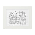 Sports Team - Single Line Fine Art Print (Passepartout Frame)