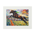 Horse Racing - Expressionism Fine Art Print (Passepartout Frame)