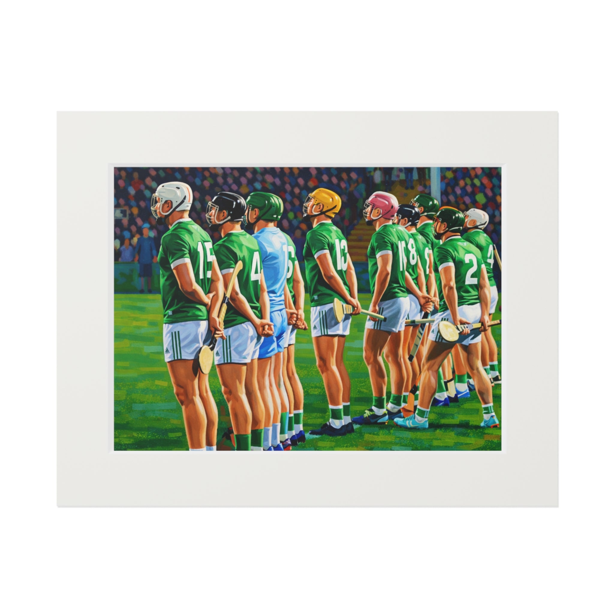Hurling Line Out 2- Fine Art Print (Passepartout Frame)