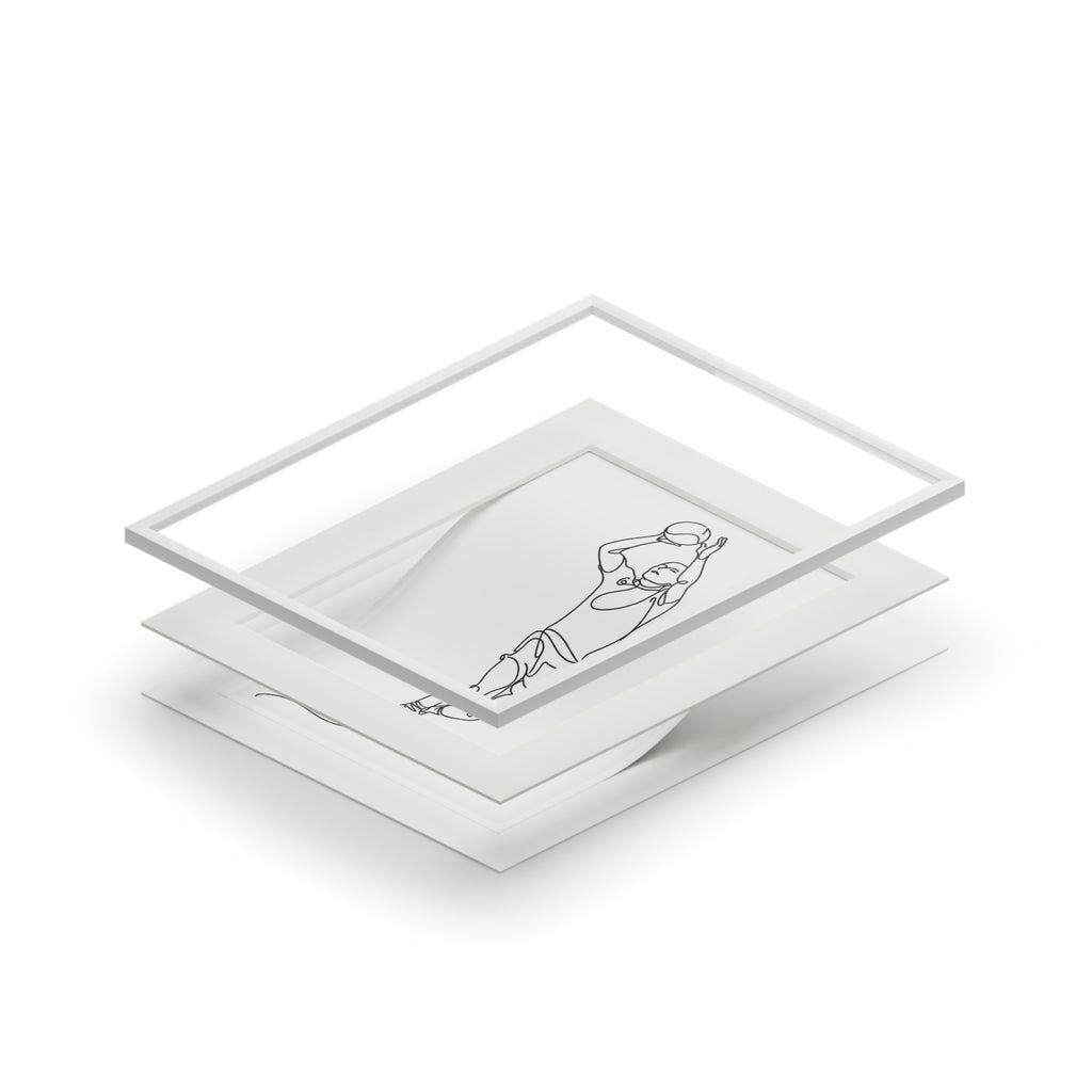 Gaelic Football Player  - Single Line Fine Art Print (Passepartout Frame)
