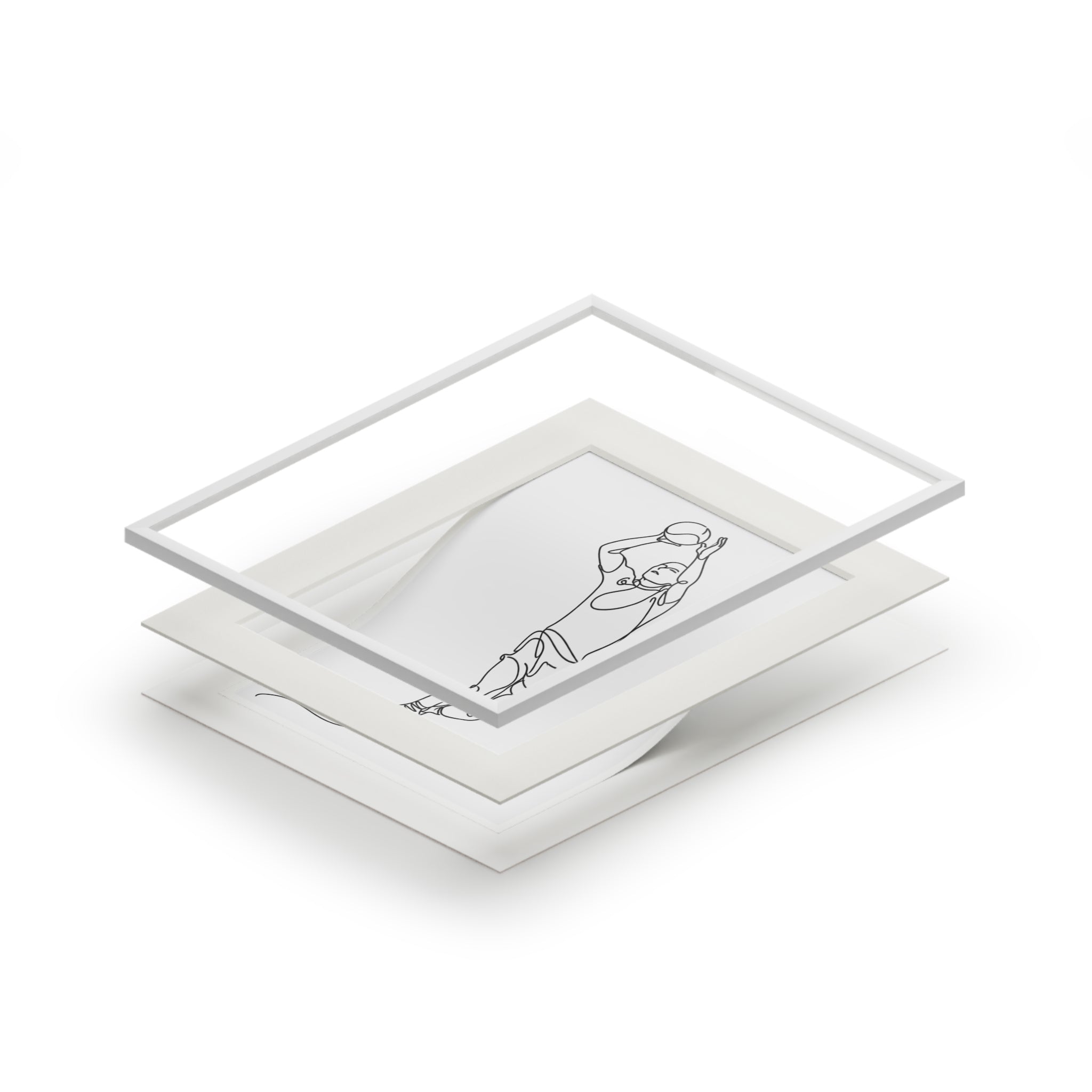 Gaelic Football Player  - Single Line Fine Art Print (Passepartout Frame)