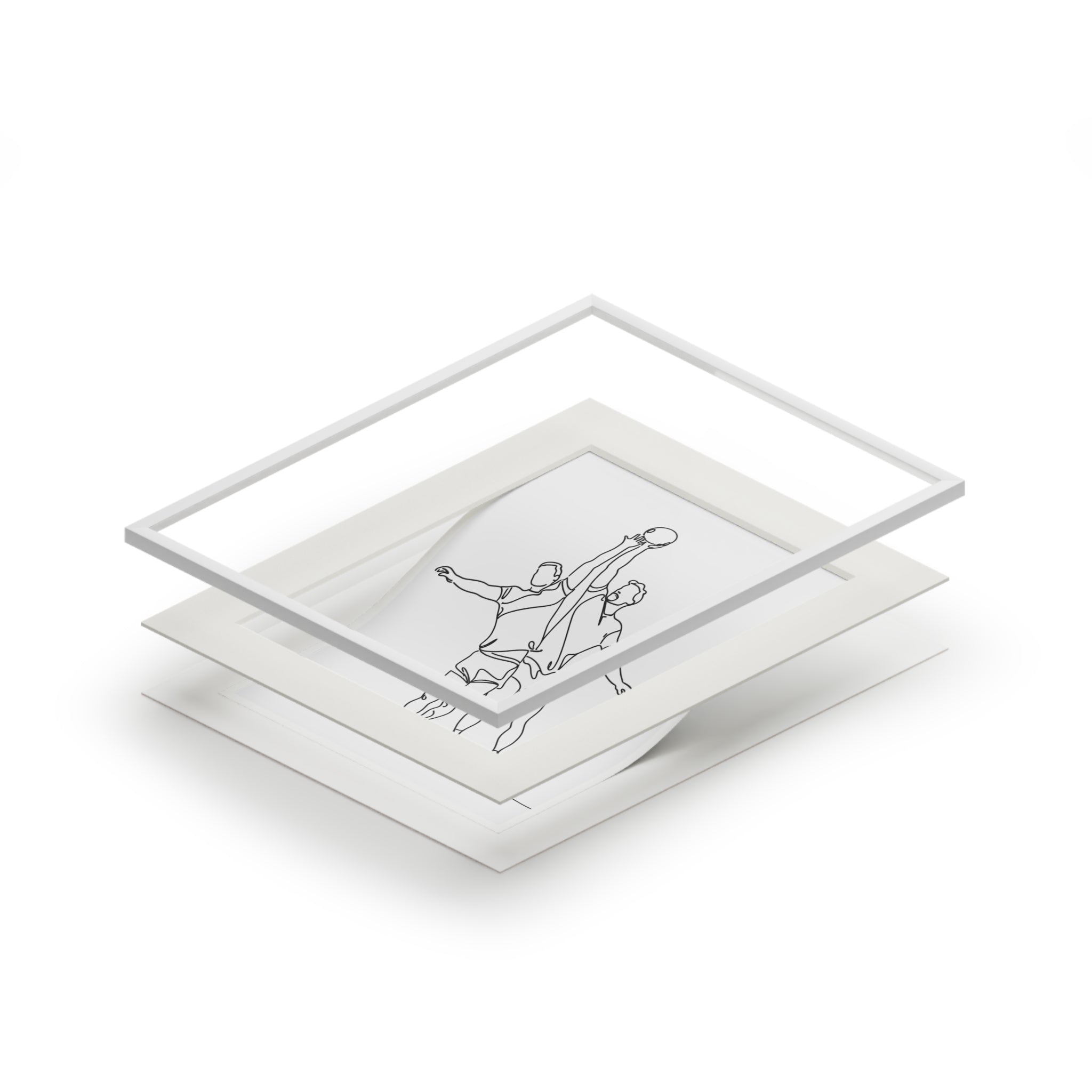 Gaelic Football Clash - Single Line Fine Art Print (Passepartout Frame)