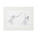 Hurling - Single Line Fine Art Print (Passepartout Frame)