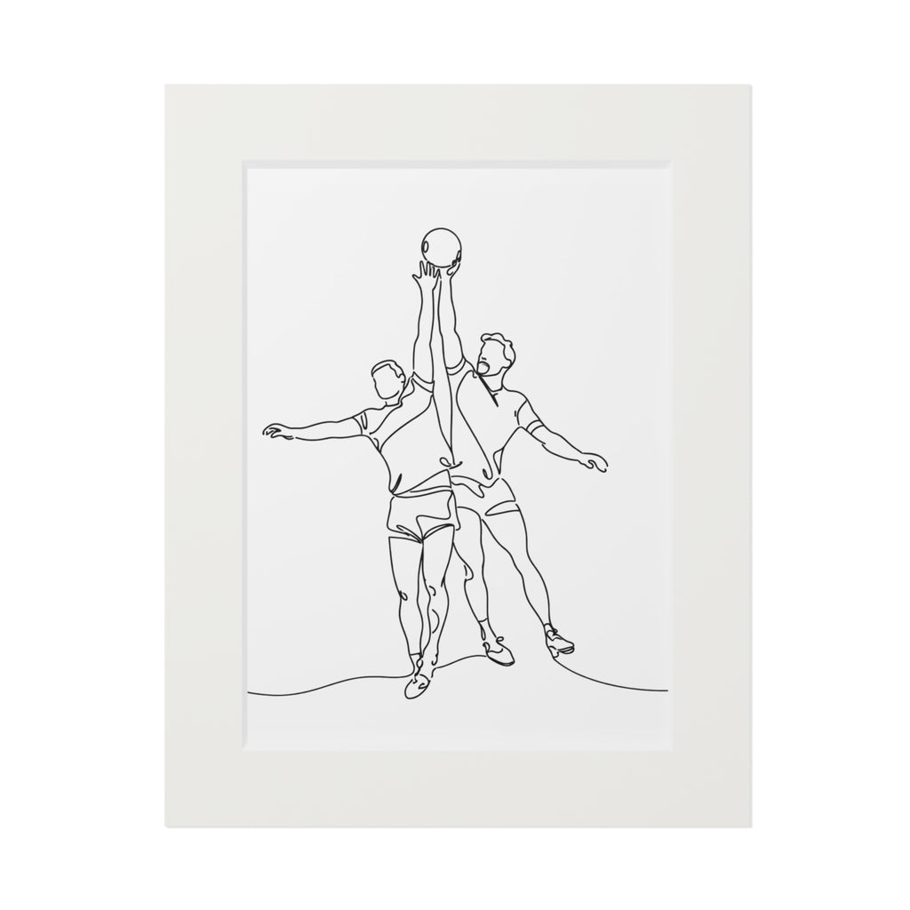 Gaelic Football Clash - Single Line Fine Art Print (Passepartout Frame)