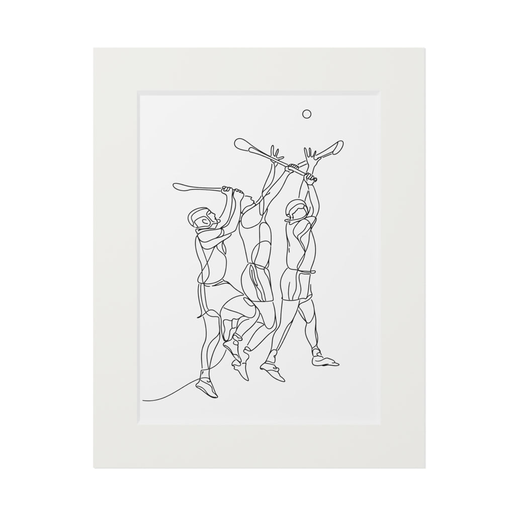 Hurling Clash - Single Line Fine Art Print (Passepartout Frame)