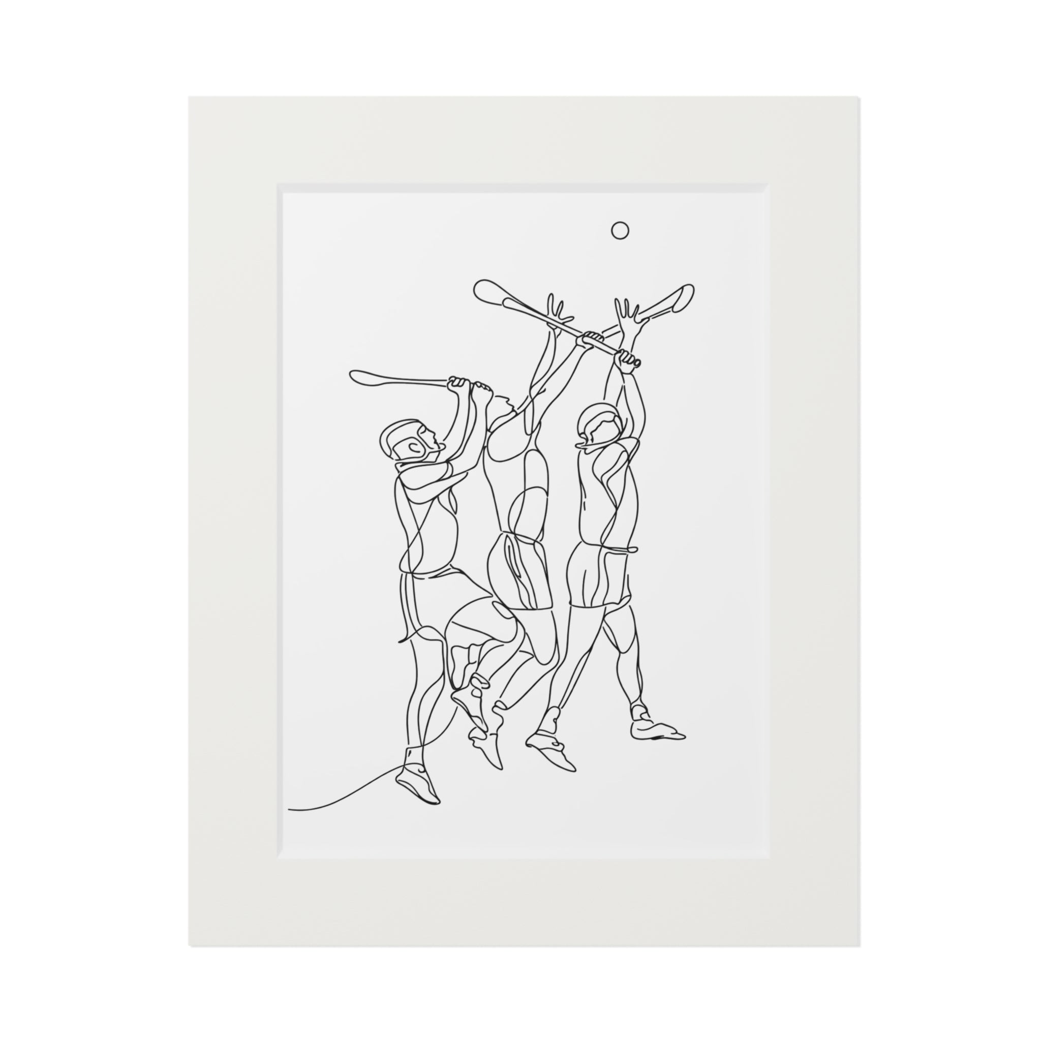 Hurling Clash - Single Line Fine Art Print (Passepartout Frame)