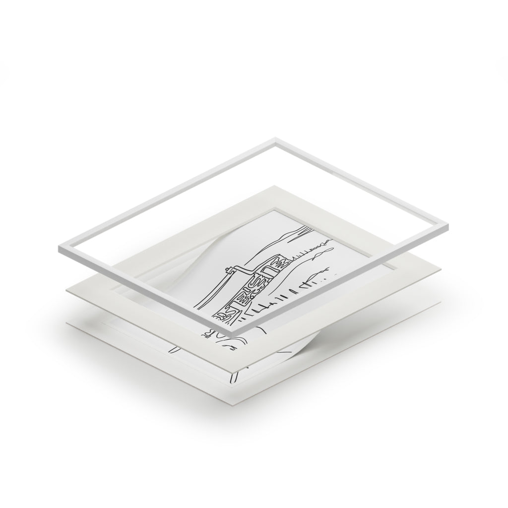 Connemara Cottage - Single Line Fine Art Print (Passepartout Frame)