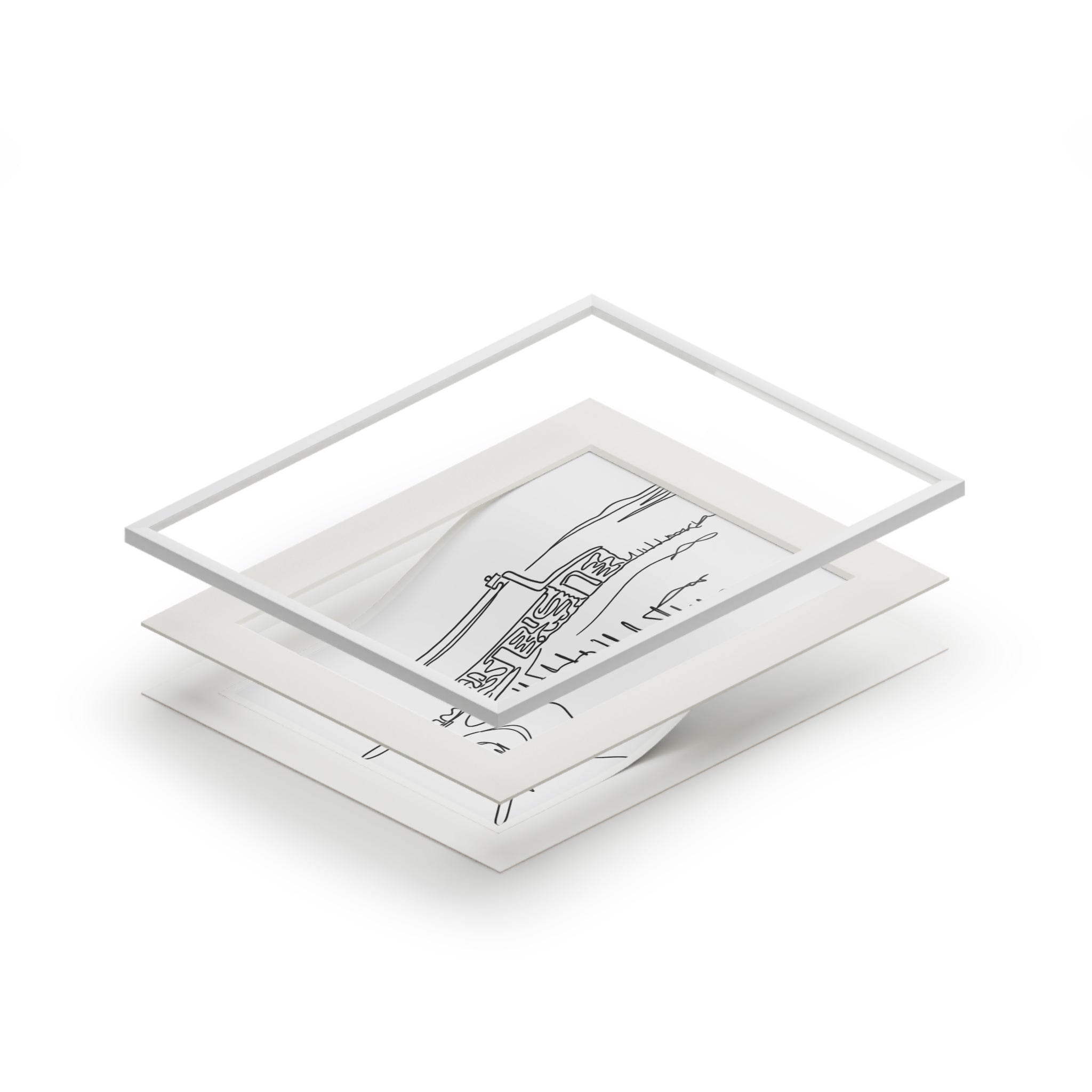 Connemara Cottage - Single Line Fine Art Print (Passepartout Frame)