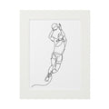 Gaelic Football Player  - Single Line Fine Art Print (Passepartout Frame)