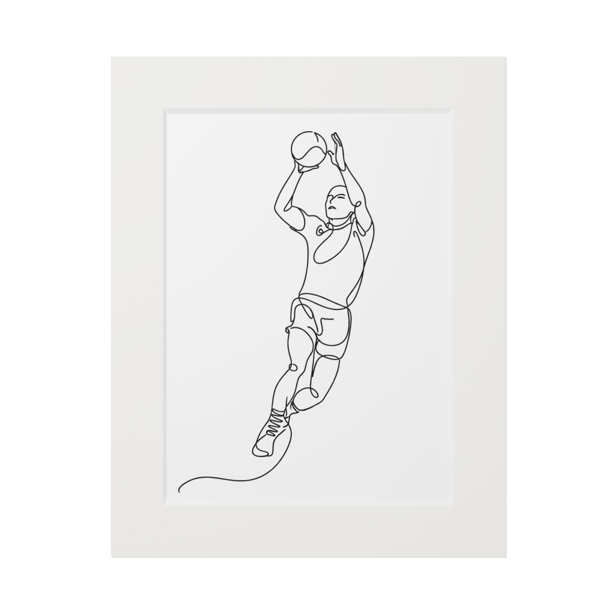 Gaelic Football Player  - Single Line Fine Art Print (Passepartout Frame)