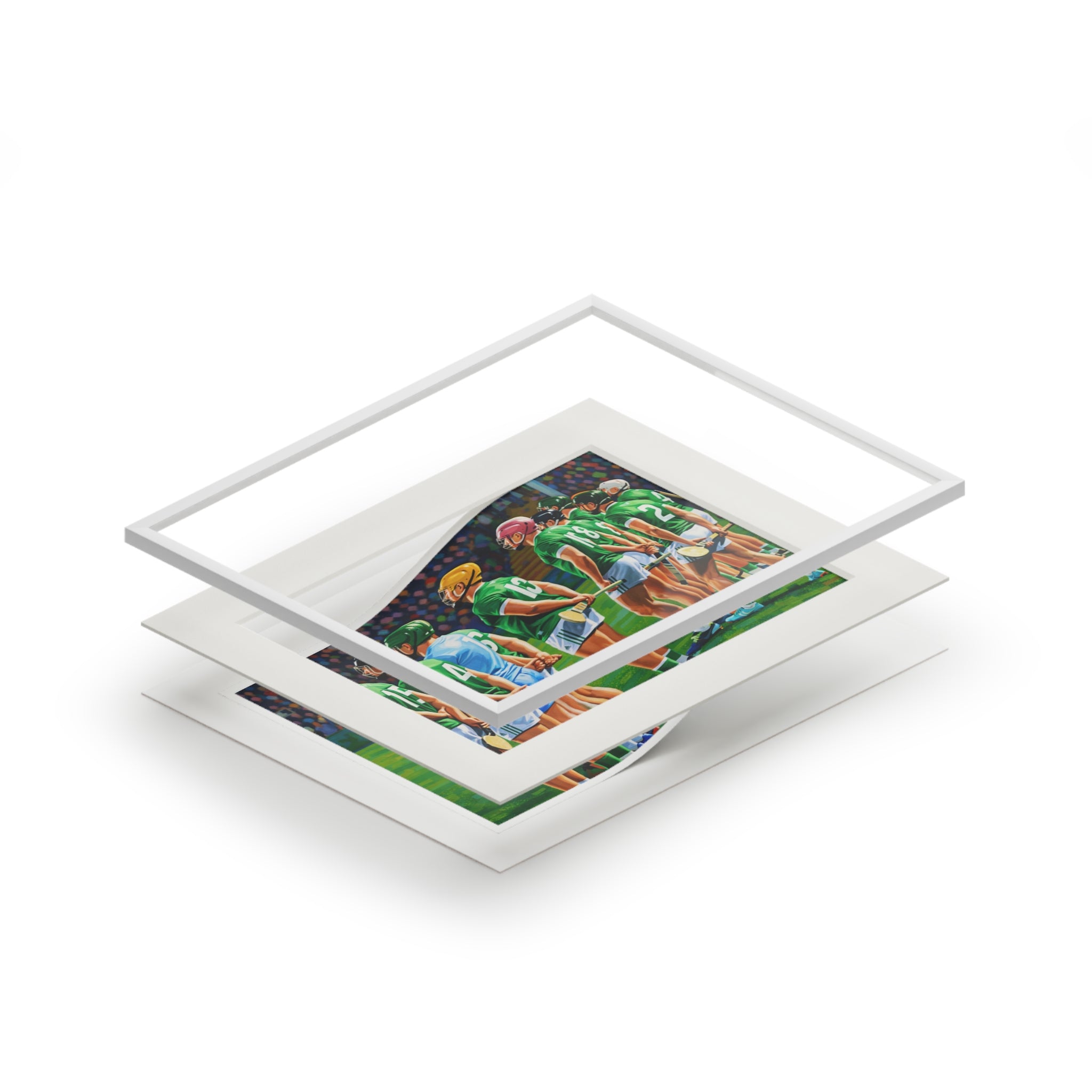 Hurling Line Out 2- Fine Art Print (Passepartout Frame)