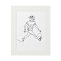 Women's Gaelic Football Player - Single Line Fine Art Print (Passepartout Frame)